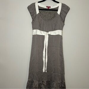 Monsoon Taupe Dress with Black and White Accents